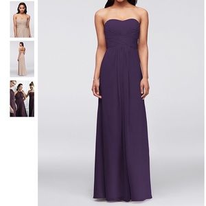 DAVID'S BRIDAL - BRIDESMAID STRAPLESS DRESS